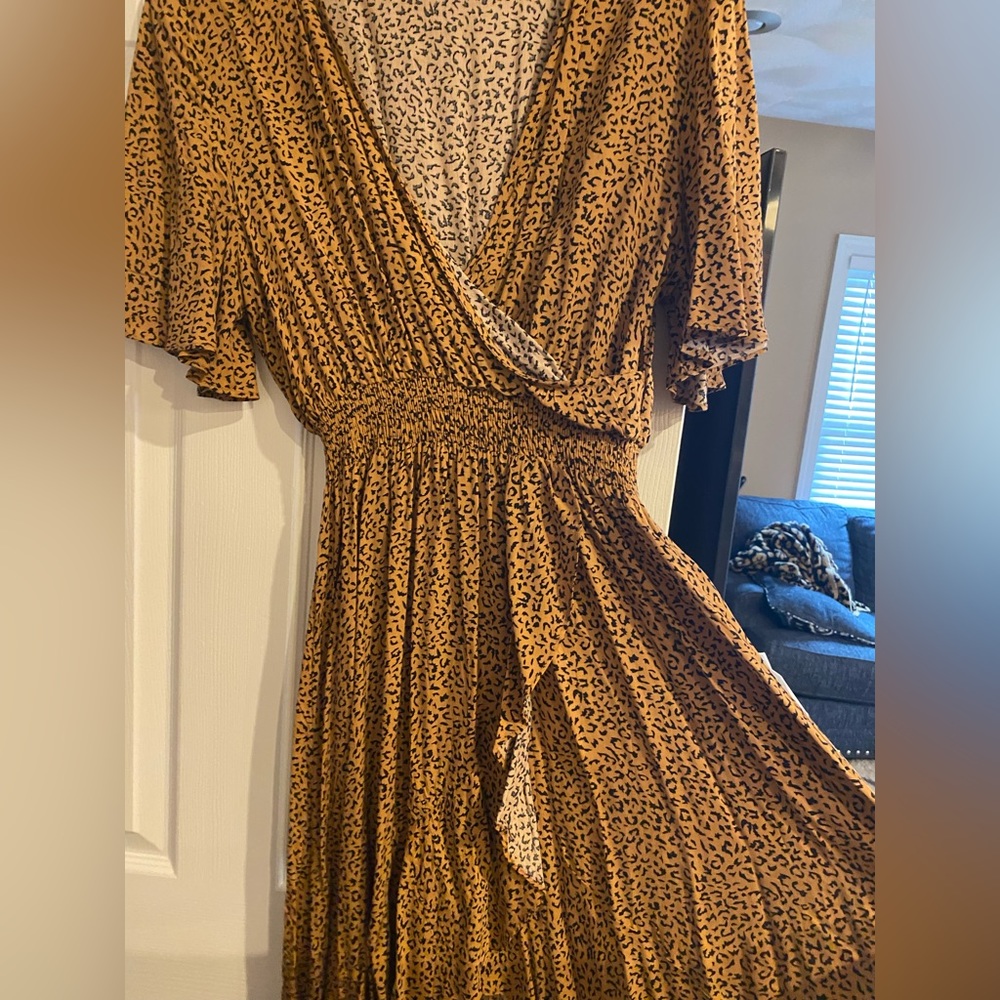 Leopard print wrap dress